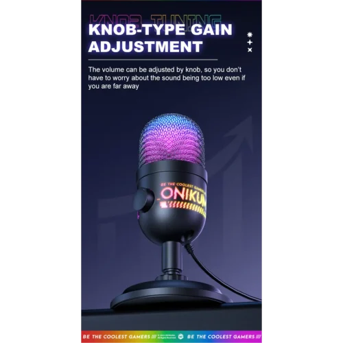 ONIKUMA M930 Studio RGB Microphone with 48KHz مايك احترافي بإضاءة RGB