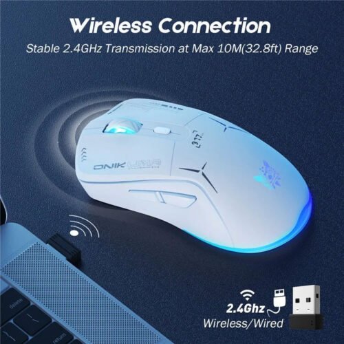 Onikuma CW917 Wireless Gaming Mouse 4800 DPI White ماوس جيمنج