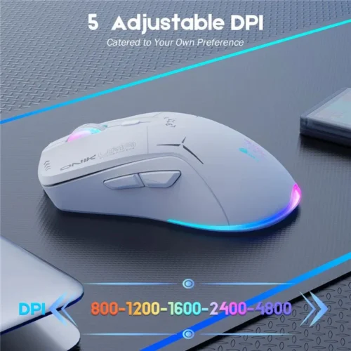 Onikuma CW917 Wireless Gaming Mouse 4800 DPI White ماوس جيمنج