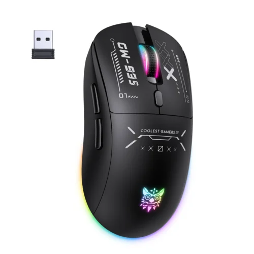 اشترِ ماوس جيمنج ONIKUMA CW935 اللاسلكي بـ 3 مودات اتصال ودقة 12800 DPI وبطارية 500mAh بأفضل سعر في مصر. ارتقِ بأدائك وسيطر على اللعبة الآن!