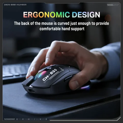 ONIKUMA CW935 Triple-Mode Ergonomic Wireless Gaming Mouse 12800 DPI Rechargeable Battery ماوس جيمنج وايرلس قابل للشحن
