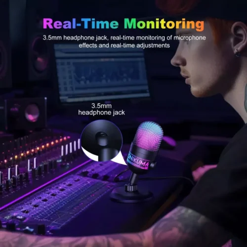 ONIKUMA M930 Studio RGB Microphone with 48KHz مايك احترافي بإضاءة RGB