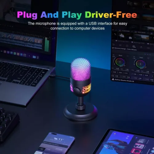 ONIKUMA M930 Studio RGB Microphone with 48KHz مايك احترافي بإضاءة RGB
