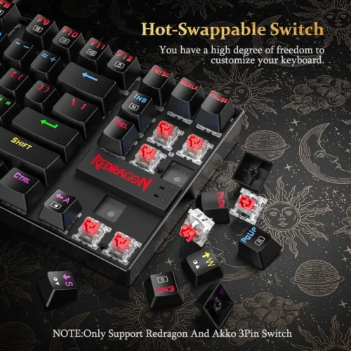 Redragon K552-KR Rainbow Gaming Mechanical Keyboard - Red Switch كيبورد جيمينج