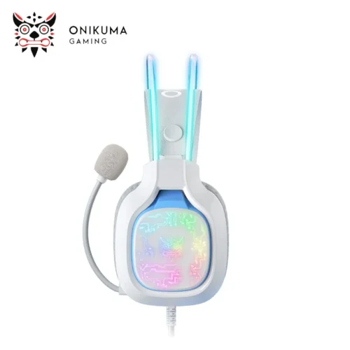 ONIKUMA X22 Noise Cancellation Microphone Multi-Platform RGB Wired Gaming Headset White هيدفون جيمنج مع مايك عازل للضوضاء