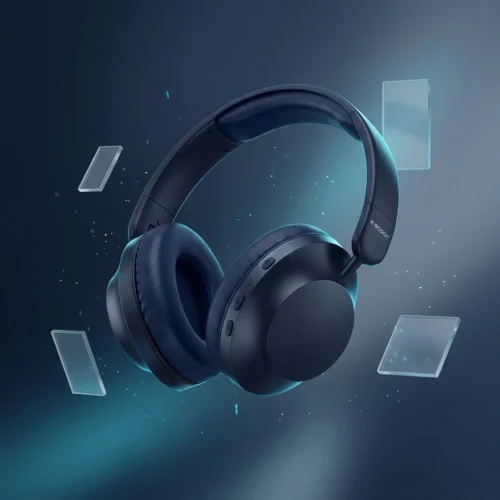 X-Scoot XS-651 Wireless Headset HiFi Stereo Long Lasting Battery Built in Mic Blue هيدفون وايرلس مع مايك مدمج