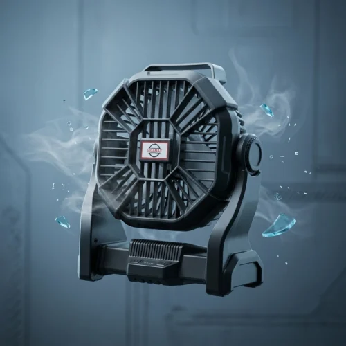GIGAMAX GM-33 Portable Fan 4 Speed LED Light 3 levels 6000 mAh PowerBank باوربنك و إضاءة ليد و مروحة محمولة جيجاماكس