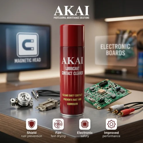 Brown Akai Lubricant Contact Spray Cleaner 250ml For Electronics Dust and Stain Remover سبراي اكاي زيت