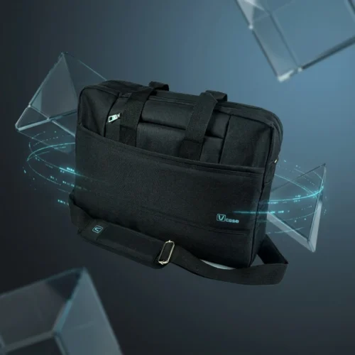 V-CASE R500 15.6″ Laptop Bag, Waterproof Lightweight & Multi-Pocket Everyday Protection Black/grey شنطة يد لابتوب 15,6