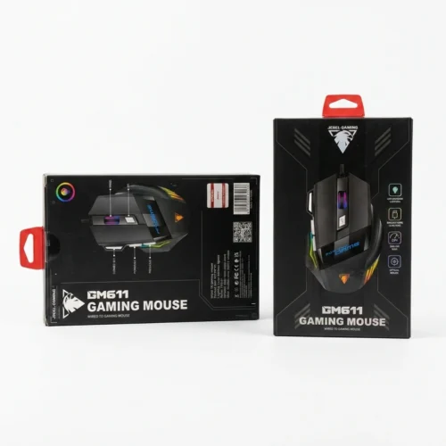 Jedel GM611 USB Wired Gaming Mouse 7 Buttons 3200 Adjustable DPI RGB Gaming Braided Cord 1.5M ماوس جيمينج ٣٢٠٠ dpi