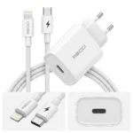 Recci RCK-16ECL Pd 20W Fast Charger Kit USB-C – Cable C to Lightning شاحن ٢٠ واط و كابل آيفون لايتنينج