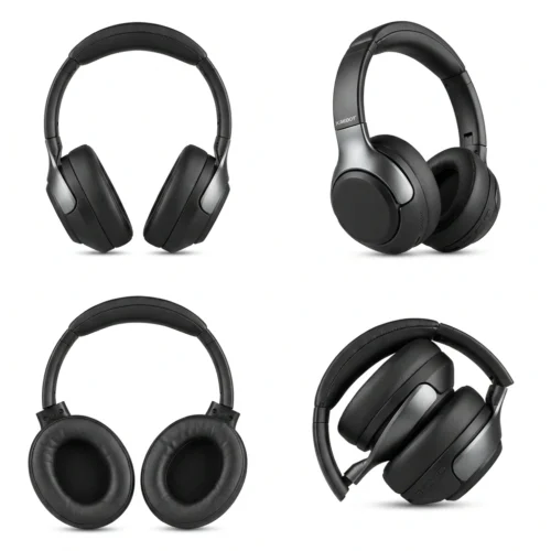 X-SCOOT XS-656 Wireless Stereo Headphones with Hi-Fi Sound 40mm Drivers HD Microphone with Noise Reduction Black هيدفون بمايك مدمج عازل للضوضاء