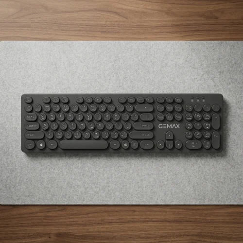 GEMAX GM-500 Keyboard Wireless Round Shaped Keys كيبورد كمبيوتر بمفاتيح دائرية