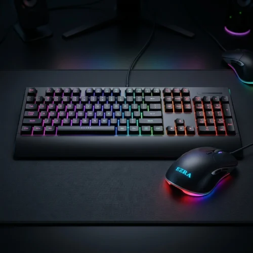 Keyboard and Mouse USB Wired Gaming SET EZRA AM27 Mouse & X5 Gaming Keyboard Combo كيبود و ماوس جيمينج X5/EZRA