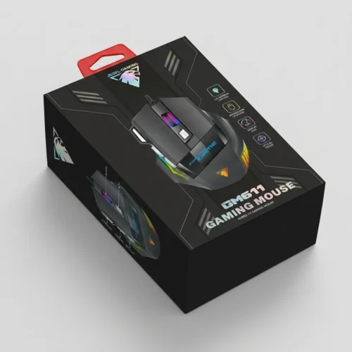 Jedel GM611 USB Wired Gaming Mouse 7 Buttons 3200 Adjustable DPI RGB Gaming Braided Cord 1.5M ماوس جيمينج ٣٢٠٠ dpi