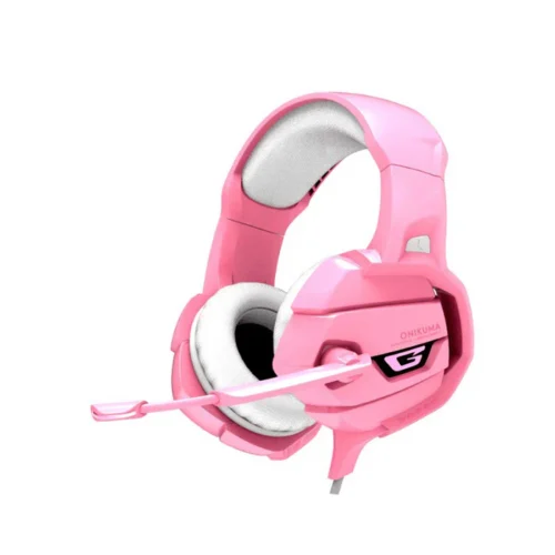 Onikuma K5 Gaming Headset With Mic And Noise Cancelling - Pink هيدفون جيمينج بينك
