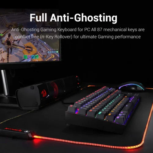 Redragon K552-KR Rainbow Gaming Mechanical Keyboard - Red Switch كيبورد جيمينج