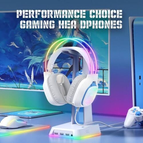 ONIKUMA X22 Noise Cancellation Microphone Multi-Platform RGB Wired Gaming Headset White هيدفون جيمنج مع مايك عازل للضوضاء