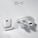 Recci RC132E 45W USB-C GaN Fast Charger KIT | Type-C to Type-C | 45W PD Output | 100cm Silicone Cable شاحن ٤٥ واط مع كابل شاحن تايب سي