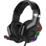 ONIKUMa K10 PRO Gaming Headset with Surround Sound Pro Noise Canceling Gaming Headphones with Mic & RGB Black هيدفون جيمنج RGB
