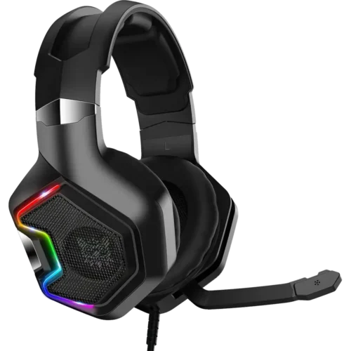 ONIKUMa K10 PRO Gaming Headset with Surround Sound Pro Noise Canceling Gaming Headphones with Mic & RGB Black هيدفون جيمنج RGB