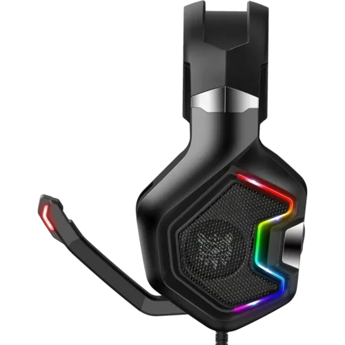 ONIKUMa K10 PRO Gaming Headset with Surround Sound Pro Noise Canceling Gaming Headphones with Mic & RGB Black هيدفون جيمنج RGB