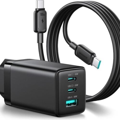 اشترِ طقم شاحن Joyroom JR-TG10 بقوة 65 واط GaN بمصر. 3 منافذ شحن مع كابل تايب سي 100 واط للابتوب والموبايل بأفضل سعر. توصيل سريع!
