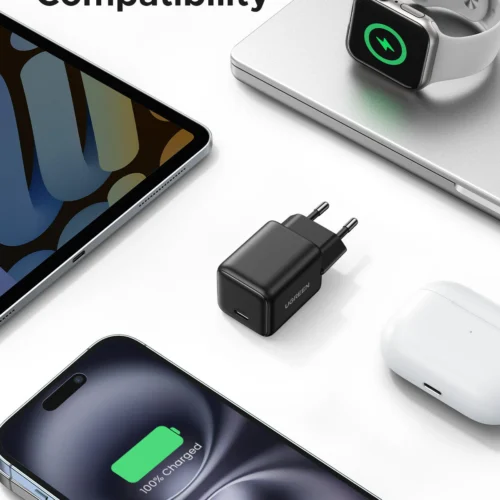 اشترِ شاحن يوجرين UGREEN X512 GaN بقوة 20 واط بمصر. شاحن تايب سي مدمج مع كابل 1 متر لحماية بطارية الآيفون والأندرويد بأفضل سعر.