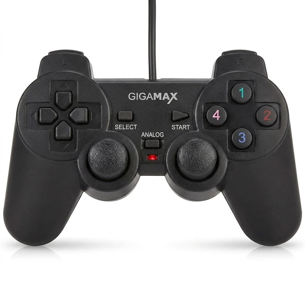 GigaMax GP-4040 Single Vibration Gamepad USB Wired Gaming Controller for PC ذراع ألعاب فردي سلكي للكمبيوتر 1 اشترِ دراع ألعاب سلكي للكمبيوتر GigaMax GP-4040 بمصر. ذراع فردي بهزاز سينجل، أزرار استجابة سريعة وتوصيل Plug & Play بأفضل سعر من KCS Store.