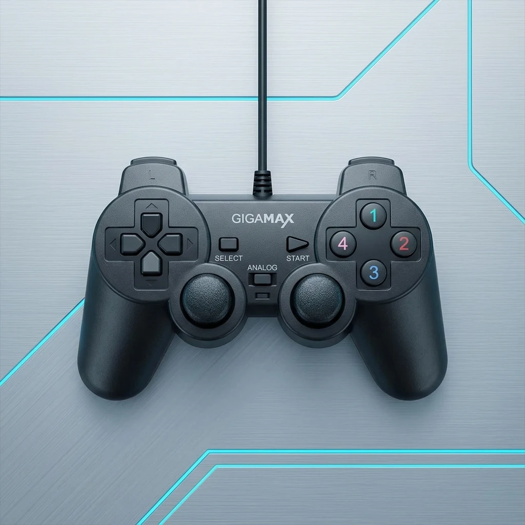 GigaMax GP-4040 Single Vibration Gamepad USB Wired Gaming Controller for PC ذراع ألعاب فردي سلكي للكمبيوتر 4 اشترِ دراع ألعاب سلكي للكمبيوتر GigaMax GP-4040 بمصر. ذراع فردي بهزاز سينجل، أزرار استجابة سريعة وتوصيل Plug & Play بأفضل سعر من KCS Store.