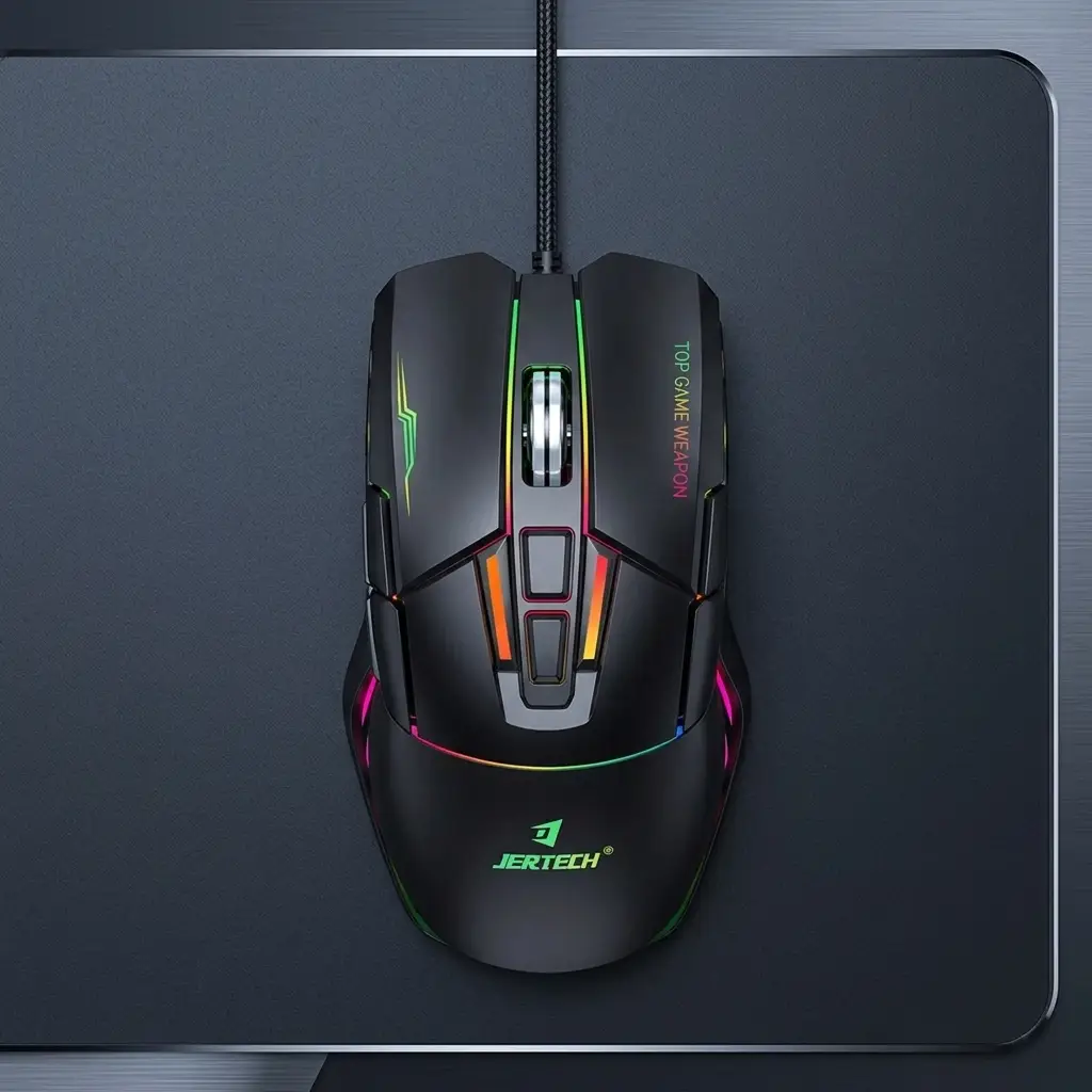 JERTECH JR870 SHADOW RGB USB Gaming Mouse 4800 DPI 125Hz Polling Rate (Black) ماوس جيمنج ب ٧ أزرار و ٤٨٠٠ دي بي آي 2 اشترِ ماوس الألعاب Jertech JR870 Shadow RGB بمصر. حساس 4800 DPI، إضاءة RGB، وتصميم مريح لليد بأفضل سعر. اضمن دقة التحكم في ألعابك!