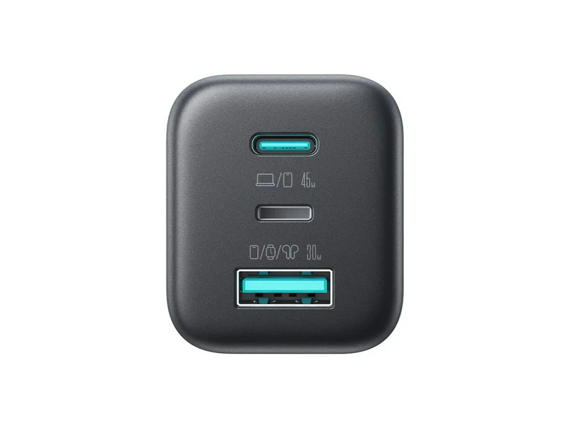 Joyroom JR-T01 Fast Charger 45W GaN with 2 USB-C & 1 USB-A Ports شاحن ٤٥ واط بثلاث منافذ بتقنية GaN 8 اشترِ شاحن Joyroom JR-T01 GaN بقوة 45 واط بمصر. 3 منافذ ذكية شحن سريع وآمن للآيفون والأندرويد بأفضل سعر. اطلبه الآن!