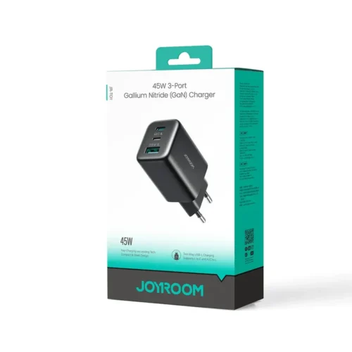 اشترِ شاحن Joyroom JR-T01 GaN بقوة 45 واط بمصر. 3 منافذ ذكية شحن سريع وآمن للآيفون والأندرويد بأفضل سعر. اطلبه الآن!