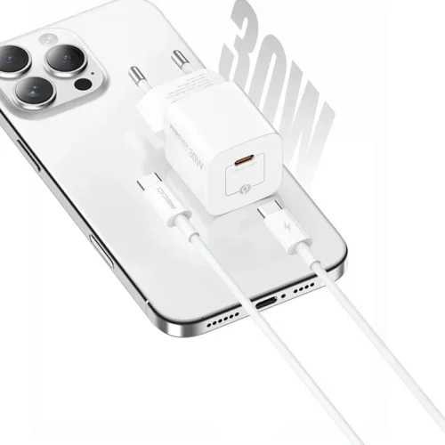 اشترِ طقم شاحن Recci RC77ECC GaN 30W بمصر. رأس شاحن سريع وكابل Type-C بطول 1 متر بأفضل سعر. حماية ذكية وحجم صغير جداً!