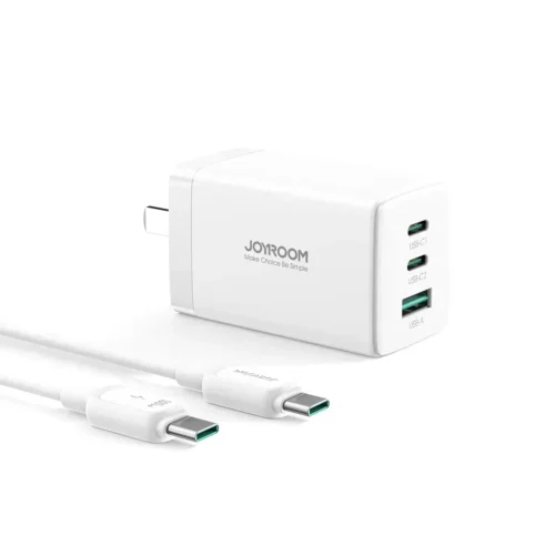 اشترِ طقم شاحن Joyroom JR-TG10 بقوة 65 واط GaN بمصر. 3 منافذ شحن مع كابل تايب سي 100 واط للابتوب والموبايل بأفضل سعر. توصيل سريع!