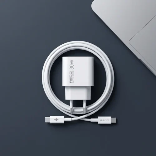 اشترِ طقم شاحن Recci RC77ECC GaN 30W بمصر. رأس شاحن سريع وكابل Type-C بطول 1 متر بأفضل سعر. حماية ذكية وحجم صغير جداً!
