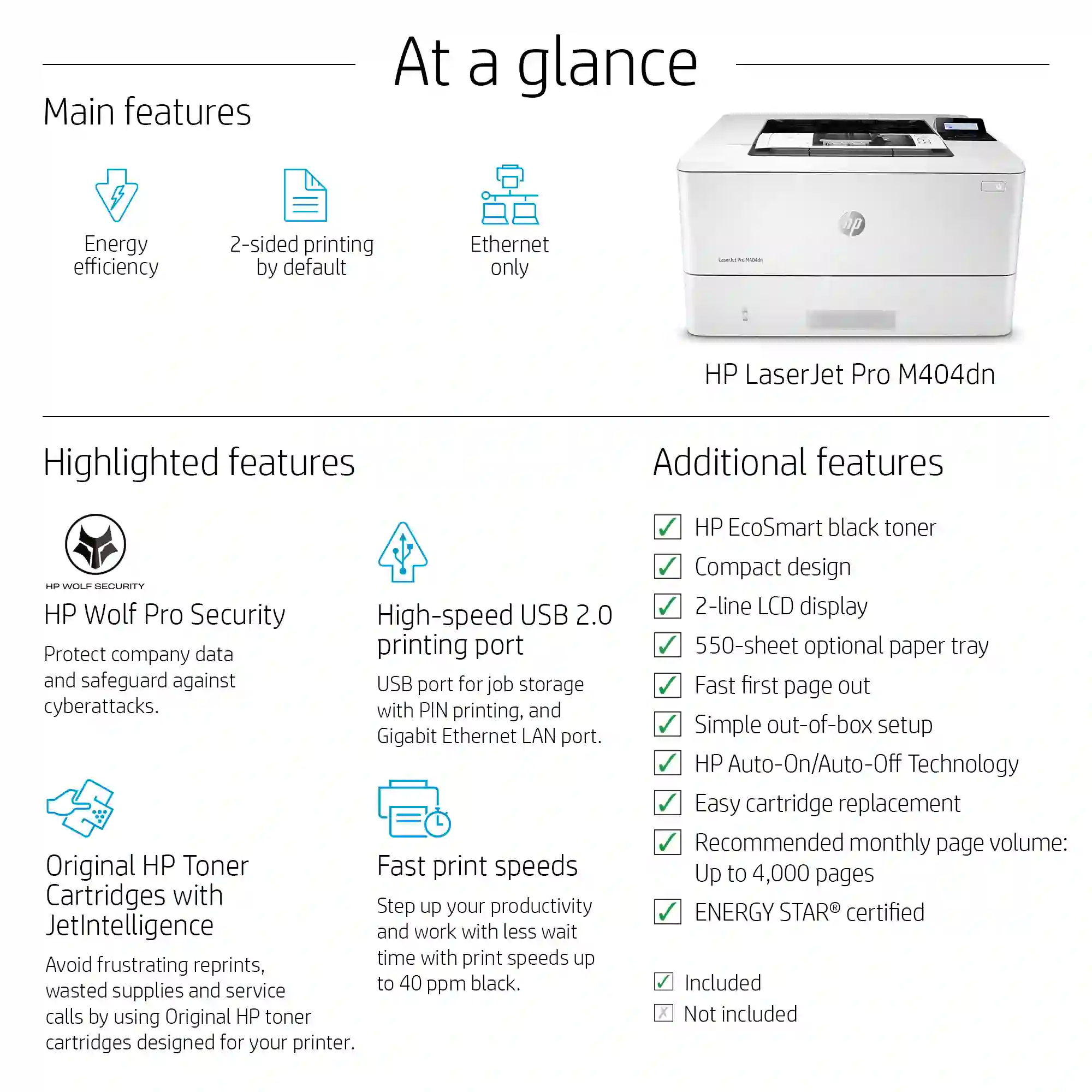 Printer HP LaserJet Pro M404dn طابعة HP LaserJet Pro M404dn طباعة ليزر أسود استيراد عالية الدقة 6 اشترِ طابعة استيراد HP LaserJet Pro M404dn بمصر. طابعة ليزر أسود خارقة السرعة (38 ورقة/دقيقة) مع طباعة أوتوماتيكية على الوجهين بأفضل سعر. شحن سريع!