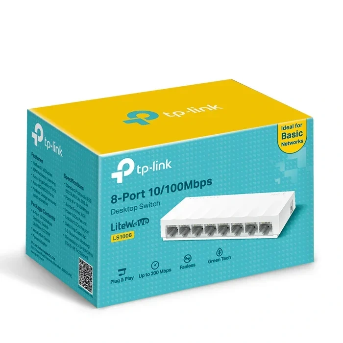 TP-LINK LS1008 8 Points Desktop Switch 10/100 سويتش انترنت لان تي بي لينك ٨ مخرج 2 اشترِ سويتش انترنت تي بي لينك TP-Link LS1008 بـ 8 منافذ LAN بمصر. موفر للطاقة Green Tech، تشغيل هادئ بدون مروحة Plug & Play بأفضل سعر من KCS Store.