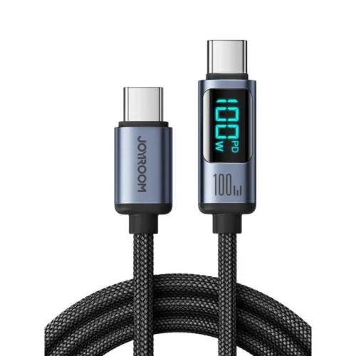 اشترِ كابل Joyroom S-A16 Pro بقدرة 100W تايب سي بمصر. شاشة رقمية لعرض الواط، نقل بيانات 480Mbps، ونايلون مضفر 1.2m بأفضل سعر من KCS Store.