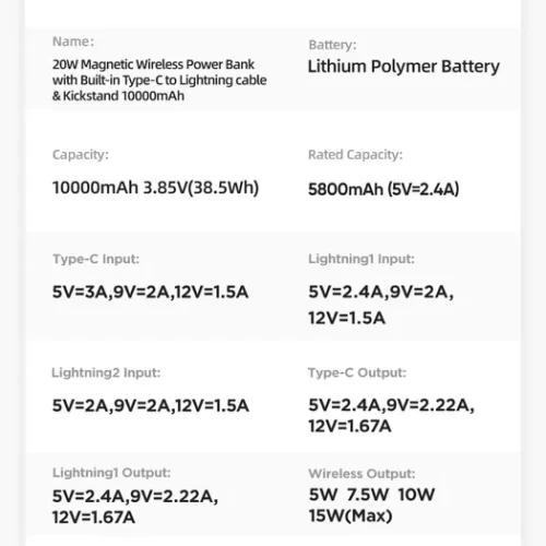 اشتري باور بنك Joyroom JR-PBM01 سعة 10000mAh بقدرة 20W وشحن لاسلكي مغناطيسي وستاند مدمج بأفضل سعر في مصر. تسوق الآن من متجرنا مع توصيل سريع!