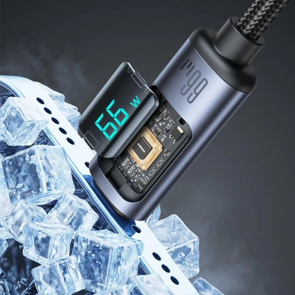 JOYROOM S-A16 Pro Prism Series 66W USB-A to USB-C Cable with Wattage Display 1.2m كابل شحن تايب سي ٦٦ واط بشاشة لعرض القدرة 2 اشترِ كابل Joyroom S-A16 Pro بقدرة 66W في مصر. شاشة رقمية لعرض الواط، نقل بيانات 480Mbps، ونايلون مضفر 1.2m بأفضل سعر من KCS Store.