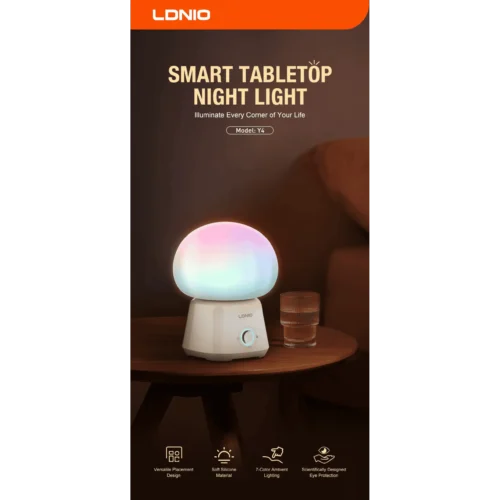 اشترِ مصباح LDNIO Y4 الذكي بمصر. بطارية 3600mAh، إضاءة RGB متعددة الألوان، تحكم لمس مقاوم للماء وشحن USB-C بأفضل سعر من KCS Store