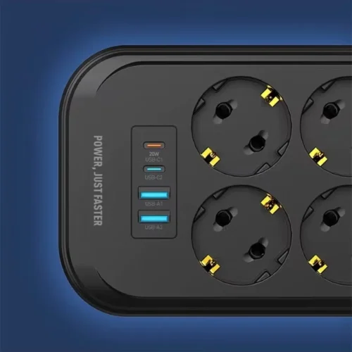 اشترِ مشترك LDNIO SE6403C بـ 6 منافذ EU و4 منافذ USB منهم شحن سريع Type-C 20W. حماية من كسر التيار وقدرة 2500W بأفضل سعر من KCS Store.