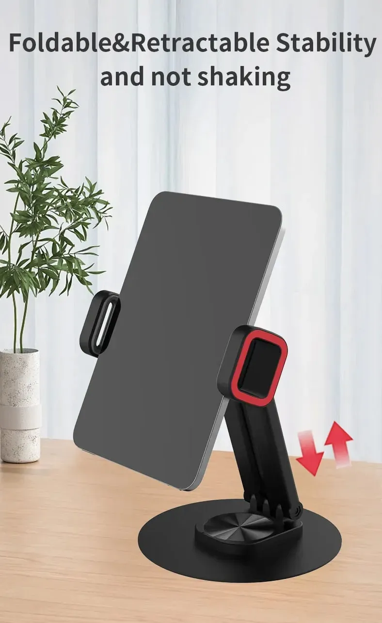JMARY MK-63 Rotating 360 Degree Foldable Desktop Stand Holder for Phone/Tablet ستاند تابلت و موبايل مكتبي قابل للدوران ٣٦٠ درجة 2 اشترِ ستاند Jmary MK-63 بمصر. حامل مكتبي للموبايل والتابلت يدور 360 درجة، قابل للطي، مصنوع من المعدن وABS، بتعديل مرن لـ 14-23.8 سم بأفضل سعر من KCS Store.