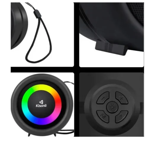 اشترِ سماعة بلوتوث KISONLI S16 بقدرة 5W وبطارية 500mAh بمصر. شحن Type-C، إضاءة RGB، ودعم FM/USB بأفضل سعر من KCS Store.