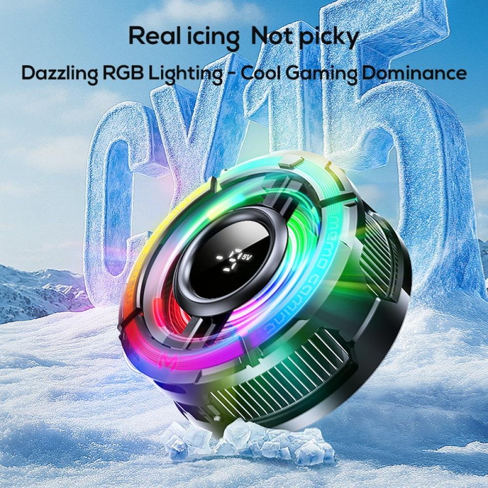 MEMO CX15 Digital Display Mobile Cooling Fan RGB Magnetic Phone Cooler مبرد موبايل بشاشة عرض درجة الحرارة لتحسين اداء الموبايل 5 اشتري مبرد هواتف MEMO CX15 بشاشة عرض الحرارة وتبريد TEC أشباه الموصلات قدرة 10W. أفضل مبرد للجيمينج ضد الحرارة وسقوط الفريمات بسعر مميز وتوصيل سريع في مصر.