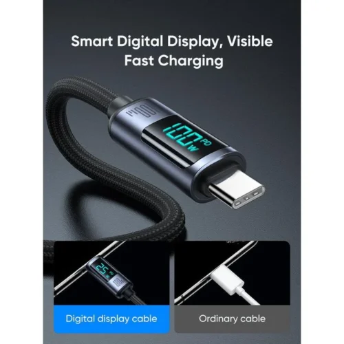 اشترِ كابل Joyroom S-A16 100W تايب سي بمصر. شاشة رقمية لعرض الواط، نقل بيانات 480Mbps، ونايلون مضفر 1.2m بأفضل سعر من KCS Store.