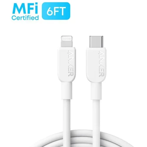اشترِ كابل انكر Anker A81A6 أصلي 1.8 متر تايب سي لـ Lightning معتمد MFi بمصر. شحن سريع PD للآيفون والآيباد مع حماية بطارية جهازك بأفضل سعر من KCS Store.
