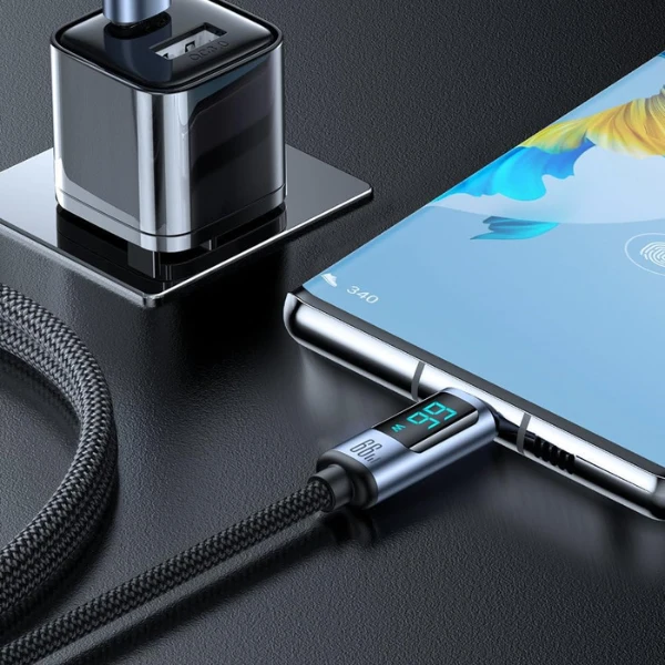 JOYROOM S-A16 Pro Prism Series 66W USB-A to USB-C Cable with Wattage Display 1.2m كابل شحن تايب سي ٦٦ واط بشاشة لعرض القدرة 3 اشترِ كابل Joyroom S-A16 Pro بقدرة 66W في مصر. شاشة رقمية لعرض الواط، نقل بيانات 480Mbps، ونايلون مضفر 1.2m بأفضل سعر من KCS Store.