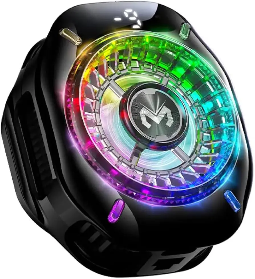 MEMO CX19 Mobile Cooling Fan RGB Digital Display Frozen Phone Cooler مبرد موبايل بمروحة ذات تبريد جليدي بإضاءة مميزه و تثبيت مغناطيسي و تعليق 7 اشتري مبرد هواتف MEMO CX19 بقدرة تبريد جليدية أشباه موصلات وشاشة حرارة وإضاءة RGB وتثبيت مغناطيسي + كليب. أفضل مبرد للجيمينج بسعر ممتاز وتوصيل سريع في مصر.